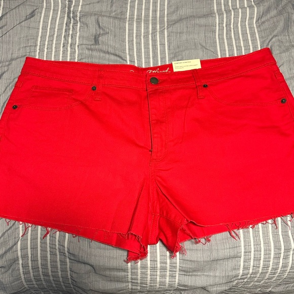 NWT Red Denim Shorts - Picture 1 of 5